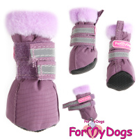 ForMyDogs Сапоги фиолетовые ПВХ FMD693-2021 (размер 1, подошва длина 4,2см, ширина 3,5см, высота сапог 7см)