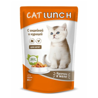 Cat Lunch Влажный корм для котят, Индейка и курица в желе