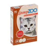 ДОКТОР ZOO Мультивитаминное лакомство для кошек со вкусом Копченостей 90таб