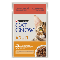 Cat Chow 85г пауч Adult Влажный корм для взрослых кошек Говядина и баклажан