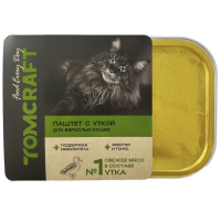 Tomcraft Влажный полнорационный корм для взрослых кошек, нежный паштет Утка