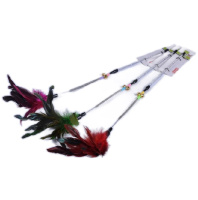 Nunbell Игрушка-дразнилка для кошек Перья на палочке с пружинкой и колокольчиком микс, 56см