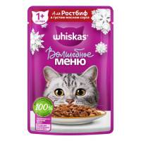 Whiskas Влажный корм для взрослых кошек А-ля Ростбиф в густом мясном соусе
