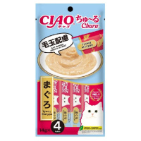 Inaba Ciao 14г*4шт Лакомство-пюре для кошек Churu Тунец Магуро для вывода шерсти из ЖКТ