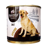Baurenhof 240г конс. Влажный корм для взрослых собак, Кролик