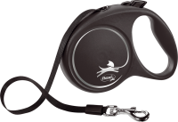 Поводок-рулетка Flexi Black Design tape L 5m 50 kg silver