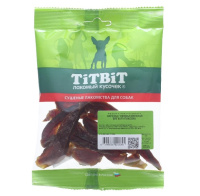 Tit Bit Dog Нарезка говяжья вяленая лакомство для собак, мягкая упаковка, 50г