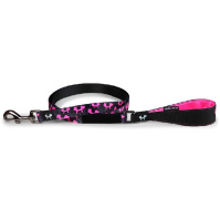United Pets Поводок для собак Complete me Identity черный с розовым, 1,6*140см