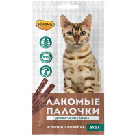 Мнямс лакомые палочки для кошек с индейкой и ягненком 13,5см 3*5г (цена за 1шт)