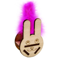 Игрушка для кошек GoSi Неваляшка "Заяц с пером марабу"