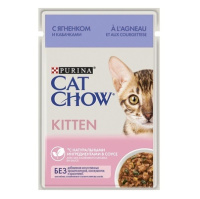 Cat Chow 85г пауч Kitten Влажный корм для котят Ягненок и кабачки в соусе