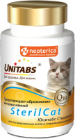 Unitabs 120 таб. SterilCat с Q10 Витамины для кастрированных котов и стерилизованных кошек