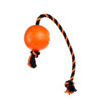 Doglike Мяч с канатом средний оранжевый/черный, d8,5см