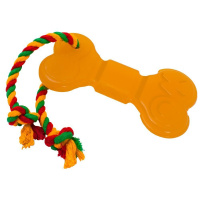 Doglike Игрушка для собак Lint Кость толстая с веревкой, 9,7см