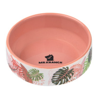 Mr.Kranch Миска керамическая для кошек и собак Тропики розовая, 350мл