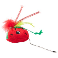 Mr.Kranch Игрушка для кошек Арбузик плюшевая с кошачьей мятой и перышками красная, 16см