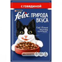 Felix Природа вкуса Влажный корм для взрослых кошек, Говядина в соусе