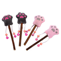 Чистый котик Игрушка для кошек палочка мататаби Лапка с бубенцами, 15см (в ассортименте)