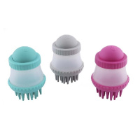 Nunbell Щетка для мытья собак с дозатором микс,  11*7,5см (в ассортименте, цена за 1 шт)