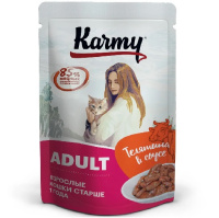 Karmy 80г пауч Adult Влажный корм для взрослых кошек Телятина (соус)