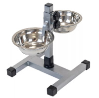 Redplastic Кормушка металлическаая регулируемая ЕСО хром 1279, h25см, 2*0,25л, d13см