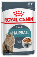 Royal Canin 85г пауч Hairball Care Влажный корм для взрослых кошек для выведения комков шерсти соус