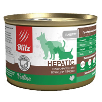 Blitz Dog Vetline Hepatic Влажный корм диета для собак при нарушении работы печени