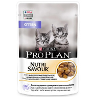 Pro Plan 85г пауч NutriSavour Junior Влажный корм для котят Курица (желе)