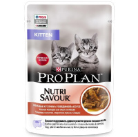 Pro Plan 85г пауч NutriSavour Junior Влажный корм для котят Говядина (соус)