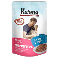 Karmy Mini Sensitive Влажный корм для взрослых собак мелких пород с чувствительным пищеварением, Лосось в соусе