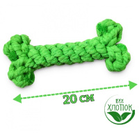 Чистый котик Веревочная игрушка для животных Кость зеленая, 20см