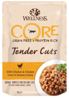 Wellness Core Влажный корм для кошек, Курица с куриной печенью в виде нарезки в соусе