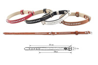 Дарэлл Ошейник Zoo-M Классика премиум кожаный, с прозрачными стразами, 1,2*25-33см