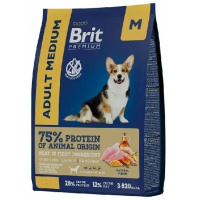 Brit Premium Dog Adult Medium Сухой корм для взрослых собак средних пород, Курица