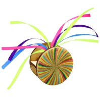 Игрушка для кошек GoSi Неваляшка "Финшампань" с лентой