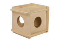 Gamma Игрушка - кубик для грызунов деревянный, 11,5*10*10см