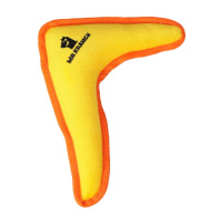 Mr.Kranch Игрушка для собак мелких и средних пород Бумеранг с пищалкой желтый, 22*19*4,5см