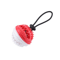 Игрушка для собак Мяч с ручкой с отверстиями для корма, d7,5см 