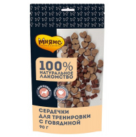 Мнямс Лакомство для собак Тренировочные Сердечки с говядиной, 90г