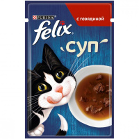Felix Суп Влажный корм для взрослых кошек, Говядина