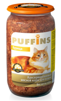 Puffins 650г конс. Влажный корм для взрослых кошек Курица