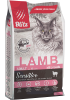 Blitz 2кг Adult Sensitive Lamb Сухой корм для взрослых кошек Ягненок