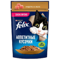 Felix Влажный корм для взрослых кошек, Индейка в желе