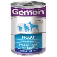 Gemon Dog Adult Light  Влажный корм для собак облегченный, Тунец в паштете