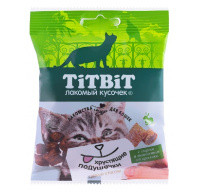 Tit Bit Хрустящие подушечки для кошек с сыром и паштетом из кролика 30г