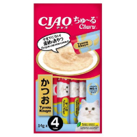 Inaba Ciao 14г*4шт Лакомство-пюре для кошек Churu Тунец Кацуо