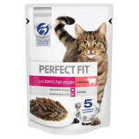 Perfect Fit 75г пауч Adult Влажный корм для взрослых кошек Говядина (соус)
