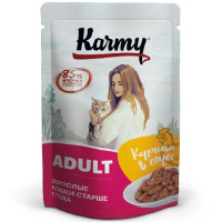 Karmy 80г пауч Adult Влажный корм для взрослых кошек Курица (соус)