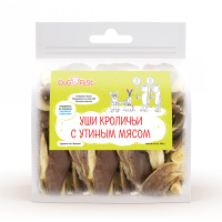 Dog Fest Уши кроличьи с утиным мясом лакомство для собак 500г (цена за 1шт)