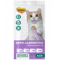 Мнямс Крем лакомство для кошек с тунцом Кацуо и Магуро 15г*4шт